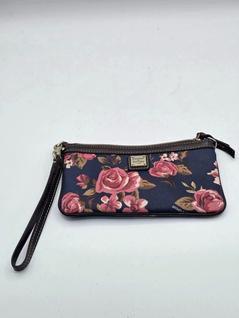 Dooney & Bourke Floral Wristlet in Blue & Pink